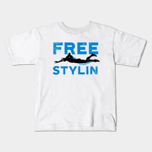 Freestyling Swim Guy 2 Kids T-Shirt